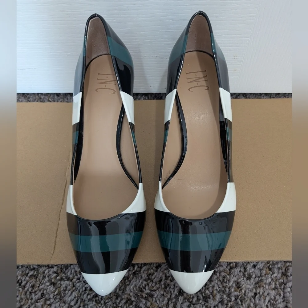 INC International Concepts Zitah Striped Pointed Toe Pumps